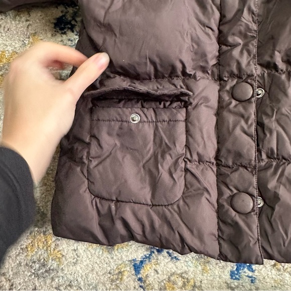 Jacadi Girls Puffer Jacket Coat Brown Snap Front Cozy 5-6 - Picture 2 of 4